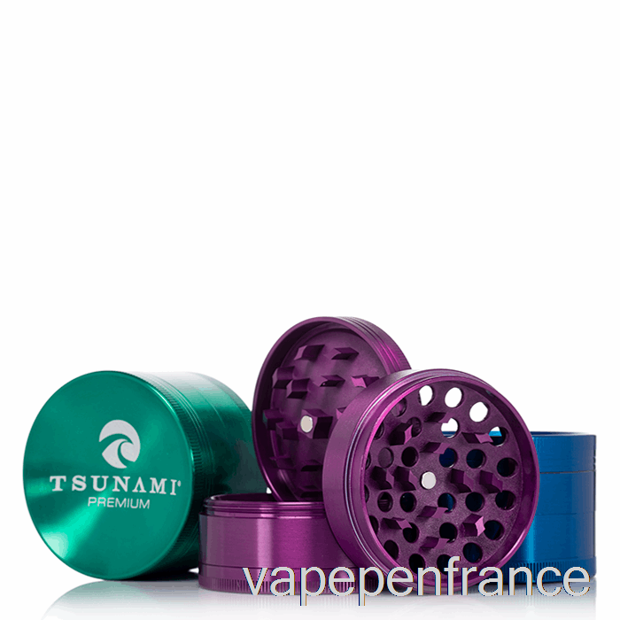 Tsunami 2,4 Pouces 4 Pièces De Broyeur Supérieur Enfoncé Arc-en-ciel (63 Mm) Stylo Vape